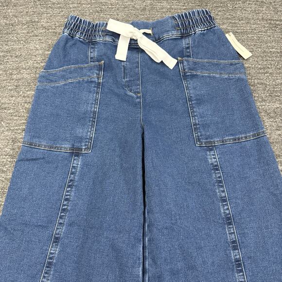 Anthropologie Maeve Jeans Small La Ponche High Rise Tie Waist Wide Leg Denim NEW - Picture 10 of 12